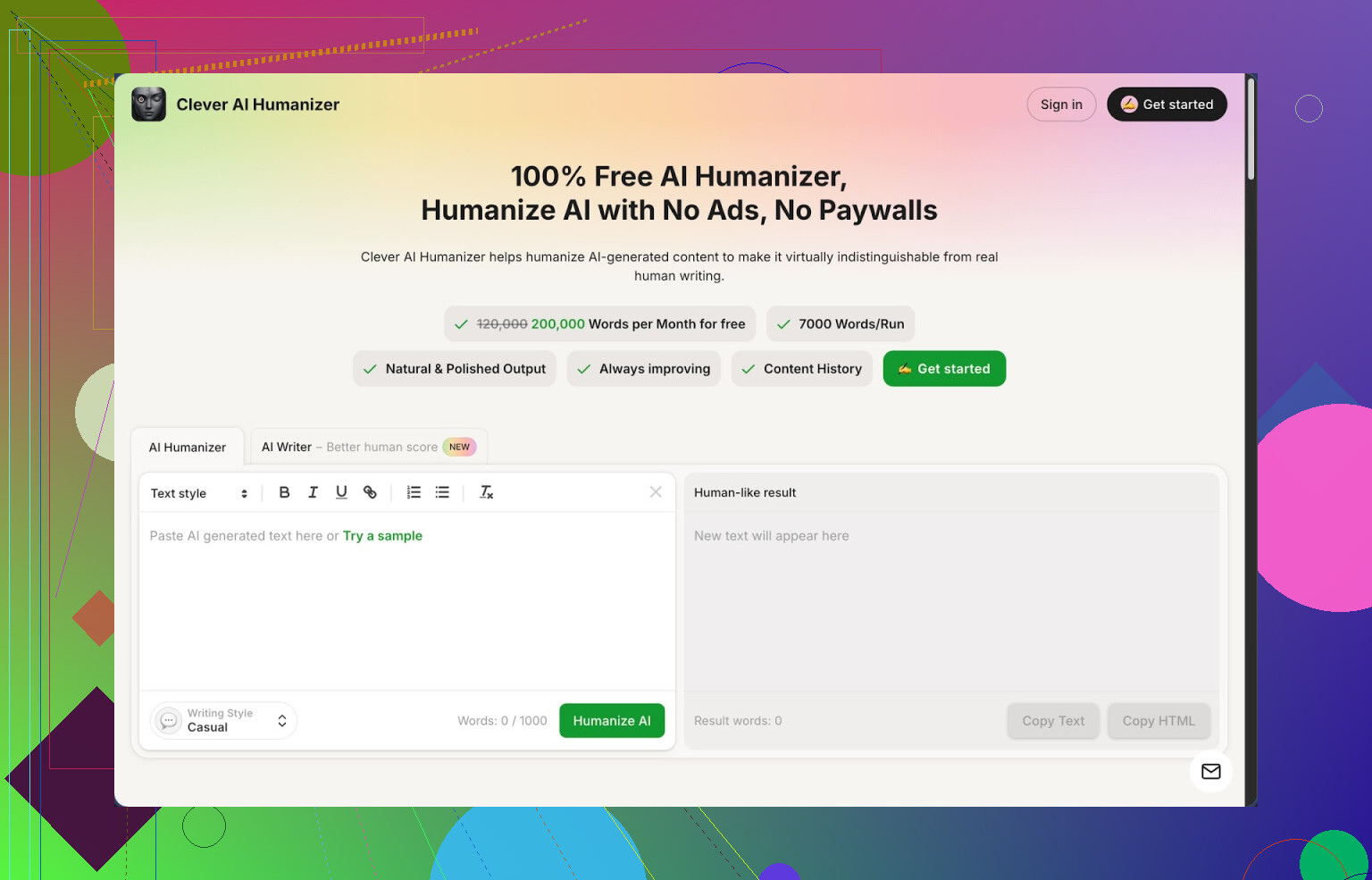 1. Clever AI Humanizer review