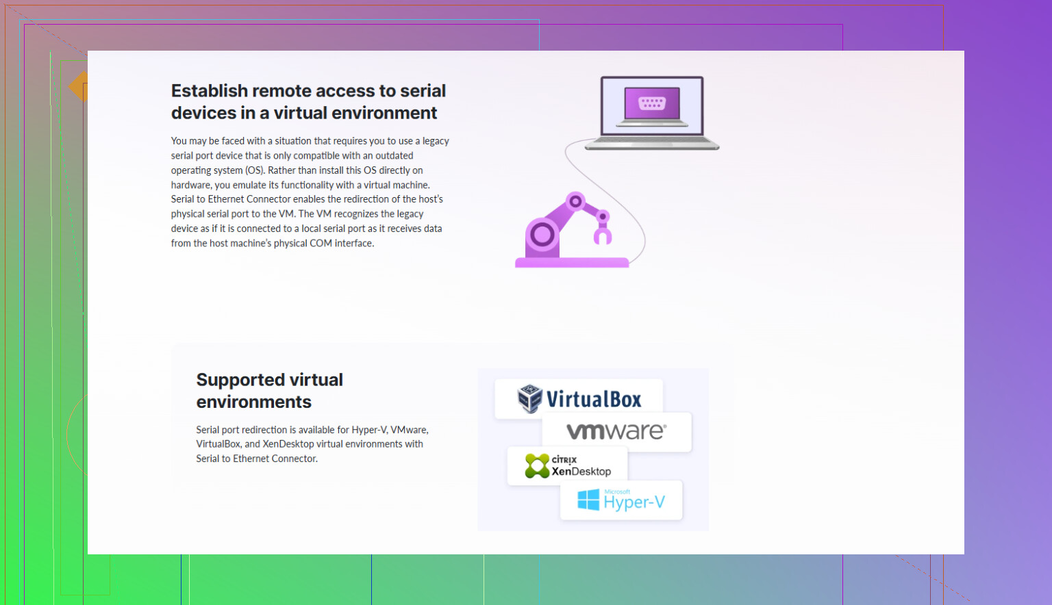 How do I set up VMware serial port passthrough to a physical COM port?