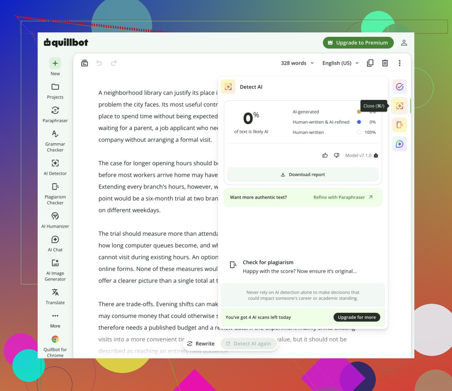 8. Quetext AI Detector